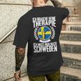 Keine Therapie Ich Muss Nur Nach Sweden T-Shirt mit Rückendruck Geschenke für Ihn