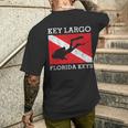 Key Largo Florida Scuba Dive Flag Souvenir Men's T-shirt Back Print Gifts for Him