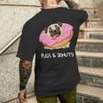 Kids Pugs & Donuts Pug Lover Candy Fan Girl Men's T-shirt Back Print Gifts for Him
