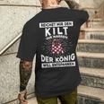 Kilt King Kilt Scotland Tartan S T-Shirt mit Rückendruck Geschenke für Ihn