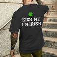 Kiss Me I'm Irish Saint Patrick Day Women Men's T-shirt Back Print Gifts for Him