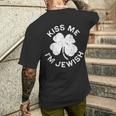 Kiss Me I'm Jewish Saint Patrick Day Men's T-shirt Back Print Funny Gifts