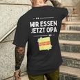 Komm Wir Essen Opa Punctuation Mark Comma Sayings T-Shirt mit Rückendruck Geschenke für Ihn