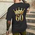 Krone Nummer 60 Antik Goldgelb 60 Geburtstag T-Shirt mit Rückendruck Geschenke für Ihn