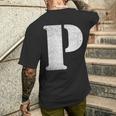 La Letra P Un Diseño Con La Letra P Camiseta Hombre Estampado Espalda Regalos para él