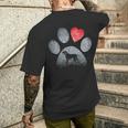 Labrador Retriever Paws Dog Lovers Red Heart Pet Men's T-shirt Back Print Gifts for Him