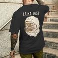 Laika Dog Sputnik Space Space Ussr T-Shirt mit Rückendruck Geschenke für Ihn