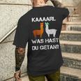 Lamas With Hüten Karl Was Hat Du Getan Lama T-Shirt mit Rückendruck Geschenke für Ihn