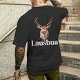 Lausbua Hirsch Lederhose Kinder Trachten Oktoberfest Outfit T-Shirt mit Rückendruck Geschenke für Ihn