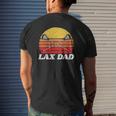Lax Dad Vintage X Crossed Lacrosse Sticks 80S Sunset Retro Mens Back Print T-shirt Gifts for Him