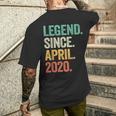 Legend Since April 2020 4Th Birthday Boy 4 Years Old Men's T-shirt Back Print Gifts for Him