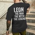 Leon The Man The Myth The Legend First Name Leon Men's T-shirt Back Print Gifts for Him