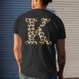 Leopard Cheetah Print Letter K Initial Rustic Monogram Men's T-shirt Back Print Funny Gifts