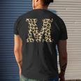 Leopard Cheetah Print Letter M Initial Rustic Monogram Men's T-shirt Back Print Funny Gifts