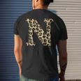 Leopard Cheetah Print Letter N Initial Rustic Monogram Men's T-shirt Back Print Funny Gifts