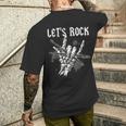 Let's Rock And Roll Rockero Manos Esqueléticas De Rock Camiseta Hombre Estampado Espalda Regalos para él