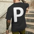 Letter P T-Shirt mit Rückendruck Geschenke für Ihn