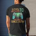 Level 10 Unlocked 10Th Birthday 10 Year Old Gamer Bday Men's T-shirt Back Print Gifts for Him