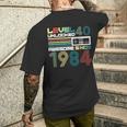 Level 40 Unlocked Since 1984 Video Gamer 40Th Birthday Men's T-shirt Back Print Gifts for Him