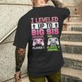I Leveled Up To Big Sis 2024 Cute Pink Soon To Be Big Sister Men's T-shirt Back Print Gifts for Him