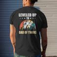 Leveled Up To Dad Of Twins Video Gamer Gaming Mens Back Print T-shirt Gifts for Him