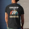 Leveled Up To Godfather Video Gamer Gaming Mens Back Print T-shirt Gifts for Him