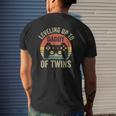 Leveling Up To Daddy Of Twins Expecting Dad Video Gamer Mens Back Print T-shirt Gifts for Him
