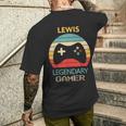 Lewis Name Personalised Legendary Gamer Men's T-shirt Back Print Gifts for Him