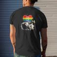 Lgbt Pride Papa Panda Bear Free Dad Hugs Father's Day Love Raglan Baseball Tee Mens Back Print T-shirt Gifts for Him