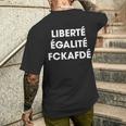 Liberté Egalité Fckafdé Politisches Statement T-Shirt mit Rückendruck Geschenke für Ihn