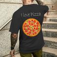 Liebe zur Pizza Grafik Kurzärmliges Herren-T-Kurzärmliges Herren-T-Shirt, Unisex mit Pizza-Motiv Geschenke für Ihn
