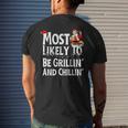 Most Likely To Be Grillin' And Chillin' Santa Grilling V2 Mens Back Print T-shirt Gifts for Him