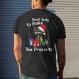 Most Likely To Shake The Presents Cat Xmas Lights Mens Back Print T-shirt Gifts for Him