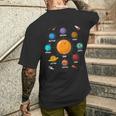Lindo Sistema Solar De Planetas Coloridos Regalo Para Niños Camiseta Hombre Estampado Espalda Regalos para él