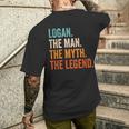 Logan The Man The Myth The Legend First Name Logan Men's T-shirt Back Print Gifts for Him