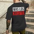 Was Los Kurwa Pole S T-Shirt mit Rückendruck Geschenke für Ihn