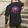 Lotusblüte Namaste Schwarzes Kurzärmliges Herren-T-Kurzärmliges Herren-T-Shirt, Entspannendes Yoga-Motiv Tee Geschenke für Ihn