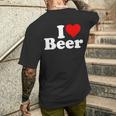 I Love Beer I Heart Beer Men's T-shirt Back Print Gifts for Him