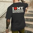 I Love My Boyfriend I Heart My Boyfriend Valentine's Day Men's T-shirt Back Print Gifts for Him