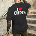 I Love Chris I Heart Chris Men's T-shirt Back Print Gifts for Him