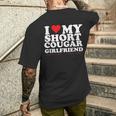 I Love My Short Cougar Girlfriend I Heart My Cougar Gf Men's T-shirt Back Print Gifts for Him