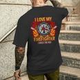 I Love My Firefighter Men's T-shirt Back Print Gifts for Him