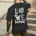 Love Maltese Dog Paw Sunflower Lover Costume Men's T-shirt Back Print Gifts for Him