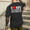 I Love My Hot Autistic Boyfriend I Heart My Autistic Bf Men's T-shirt Back Print Gifts for Him