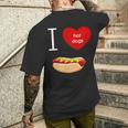 I Love Hot Dogs I Heart Hot Dog Sausage Lover'sMen's T-shirt Back Print Funny Gifts