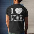 I Love Noah Valentine Boyfriend Son Husband Name Men's T-shirt Back Print Gifts for Him