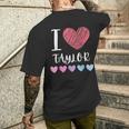 I Love Taylor Personalized Name Cool Birthday Party Men's T-shirt Back Print Gifts for Him