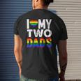 I Love My Two Dads Lgbtq Pride Mens Back Print T-shirt Gifts for Him
