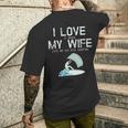 I Love My Wife Kite Surfing Men's T-shirt Back Print Gifts for Him