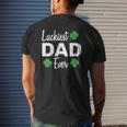 Luckiest Dad Ever Father Outfits For St Patrick's Day Mens Back Print T-shirt Gifts for Him